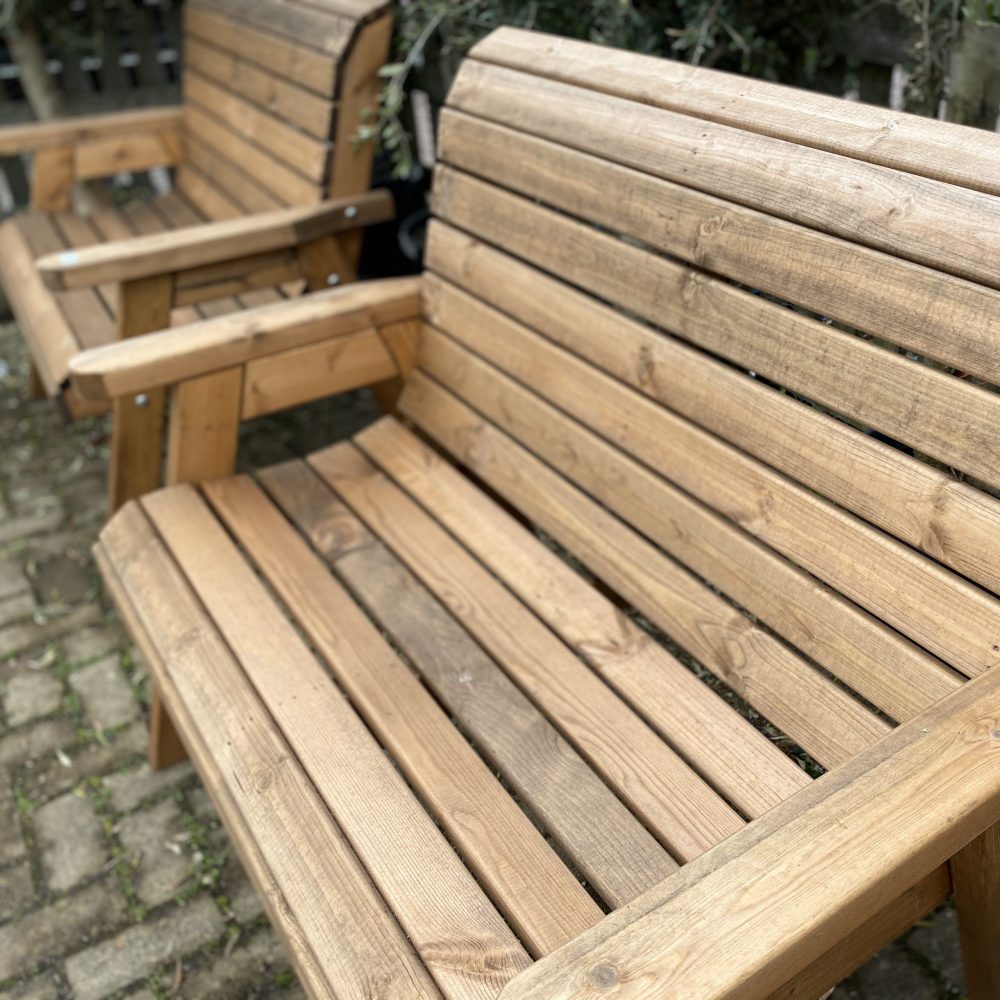 Wooden Garden bench 2 & 3 seater - Hudson's Plant Centre